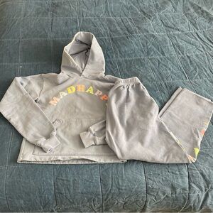 Madhappy Light Blue Cotton Graphic Print Hoodie Size XS